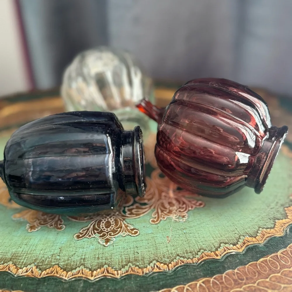Target Bulleyes fluted, Glass 🎃 3/ Pumpkins 🎃 Decor